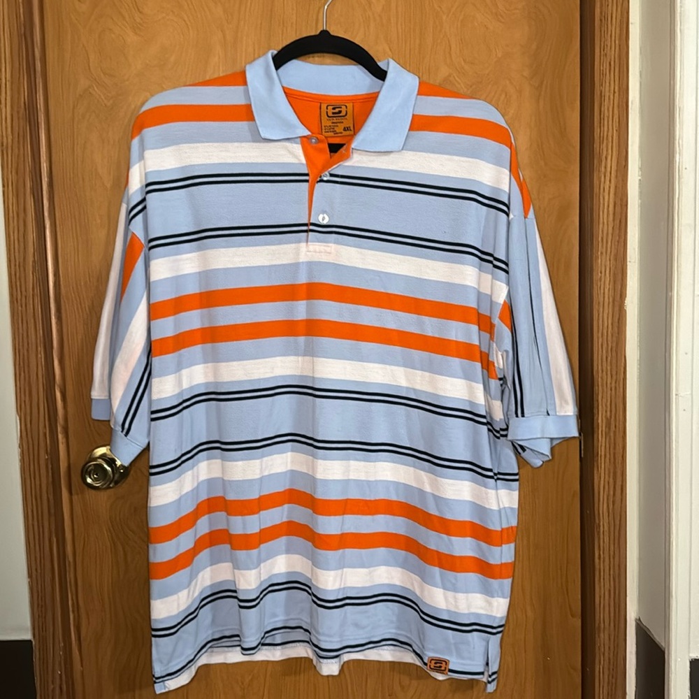 Old Skool Urban wear blue and orange polo size 4XL